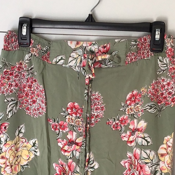 Angie floral wide leg pants front tie - Picture 2 of 6